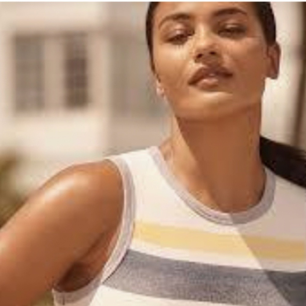NWT Anthropologie Sundry Stripe Open Back Crop‎ Tank Top Size L - Picture 3 of 7